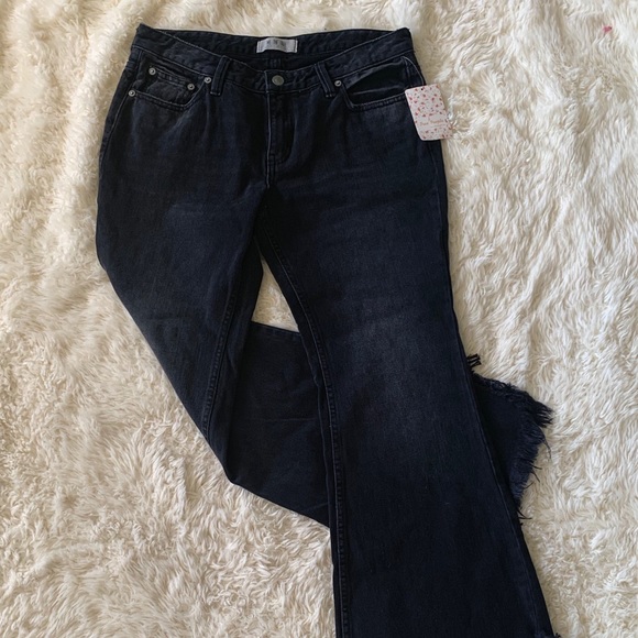 Black/Grey Fringe Free People Jeans - Picture 2 of 6